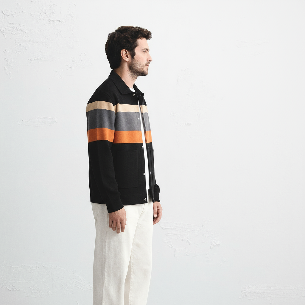 RIVIERA Striped Knit Jacket