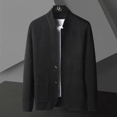 Men’s Autumn Winter Knitted Stand Collar Cardigan