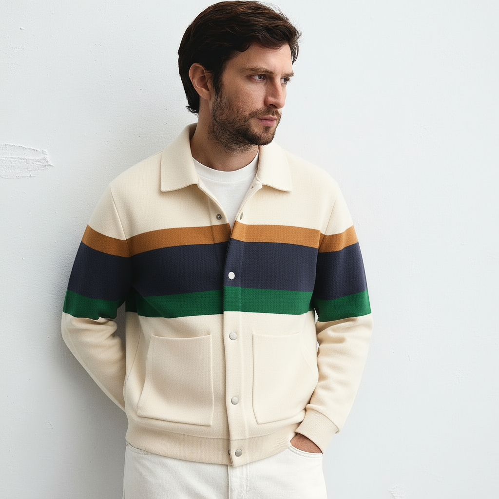 RIVIERA Striped Knit Jacket