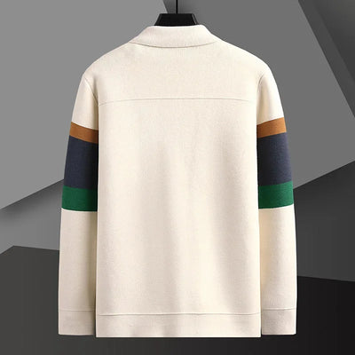 Men’s Autumn Winter Knitted Stripe Cardigan