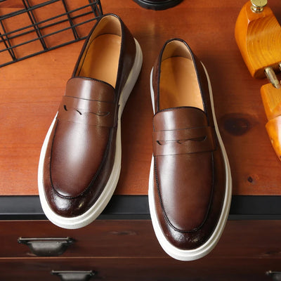 New Luxury Men's Slip On Penny Loafter Leisure Leather Shoes Male Comfortable Sneakers Tenis Masculino Zapatos Hombre