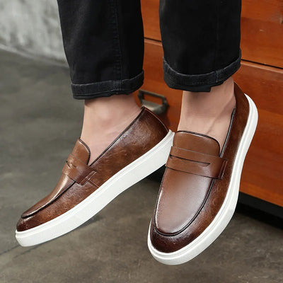 New Luxury Men's Slip On Penny Loafter Leisure Leather Shoes Male Comfortable Sneakers Tenis Masculino Zapatos Hombre