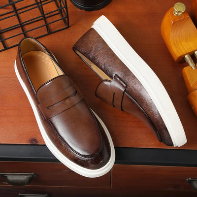 New Luxury Men's Slip On Penny Loafter Leisure Leather Shoes Male Comfortable Sneakers Tenis Masculino Zapatos Hombre