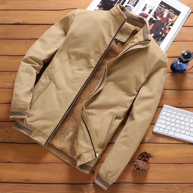 Men’s Autumn Winter Knitted Stripe Jacket