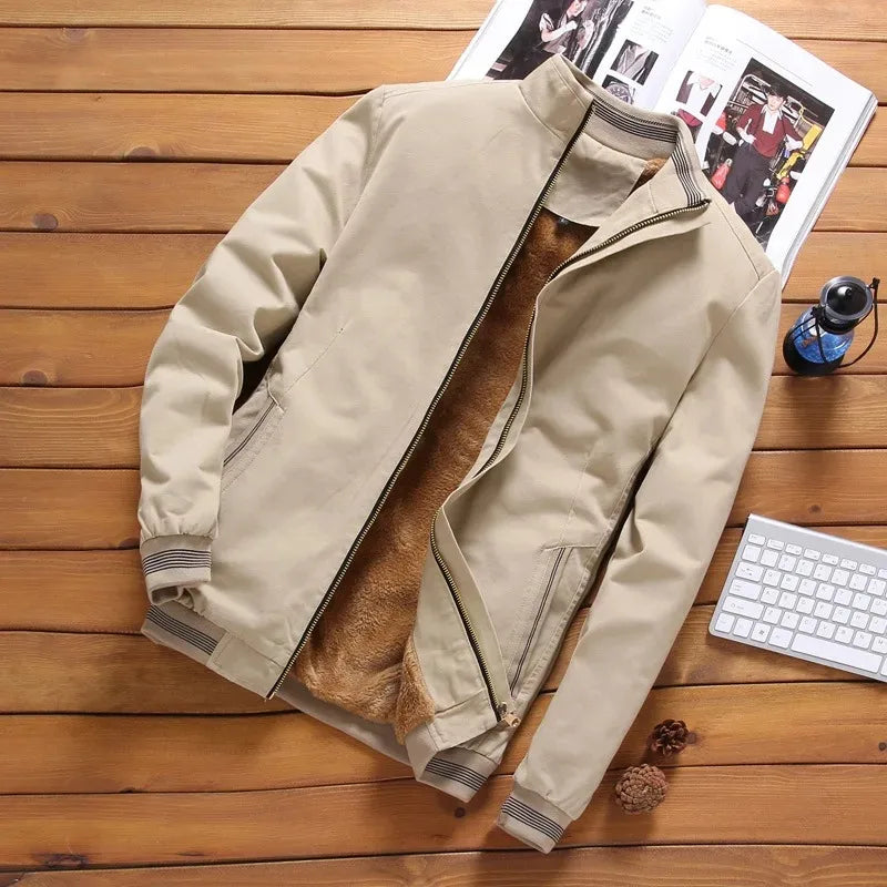 Men’s Autumn Winter Knitted Stripe Jacket