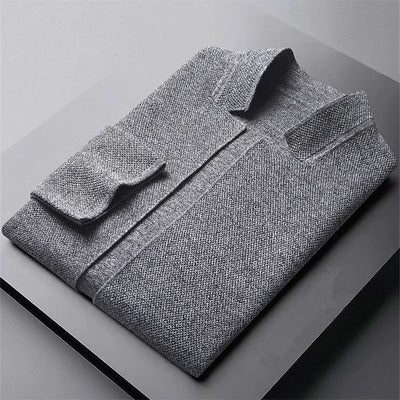Men’s Autumn Winter Knitted Stand Collar Cardigan